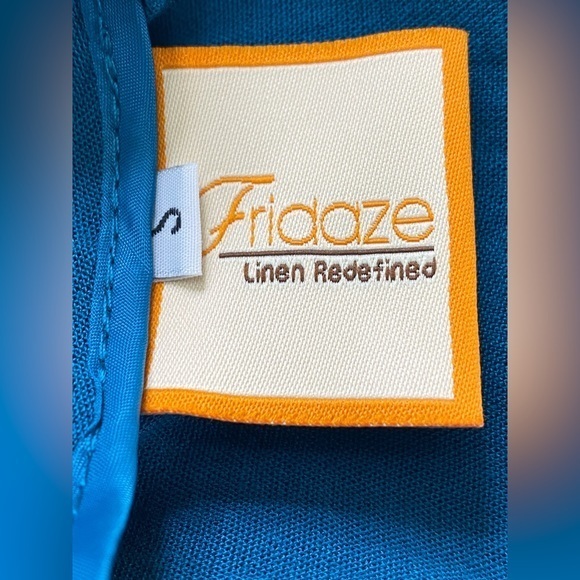 Fridaze Linen Redefined Peacock‎ Blue linen blazer/jacket. - Picture 4 of 5